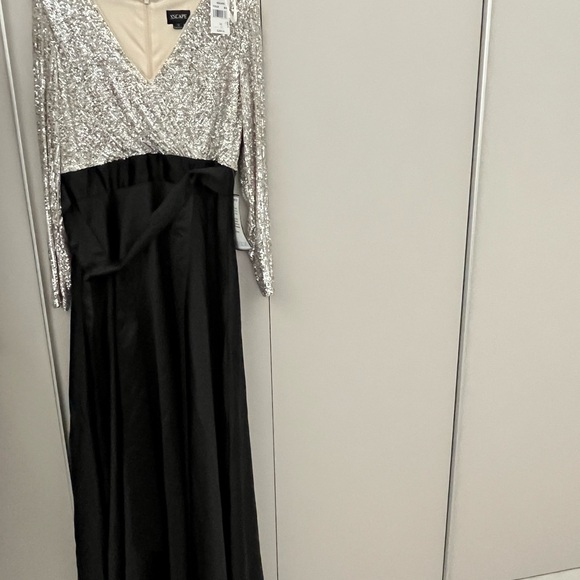 Xscape long sleeve evening gown - Picture 7 of 8